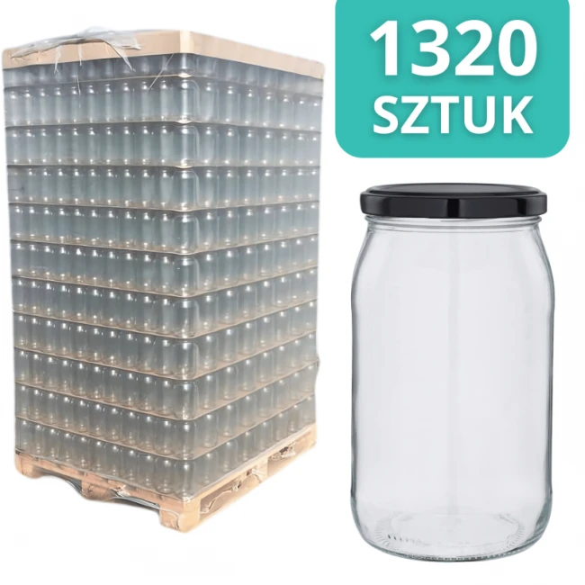 Słoik szklany 900 ml - PALETA - 1320 szt. (PAKOWANY PO 8 SZT.)