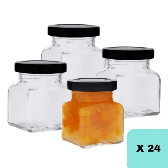 Słoik szklany 120 ml KWADRAT x 24 szt.