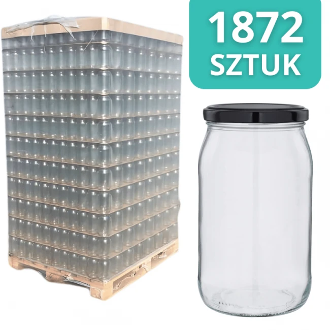 Słoik szklany 900 ml - PALETA - 1872 szt. (LUZ)