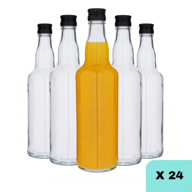 BUTELKA NA WÓDKĘ 500ML x24SZT. + ZAKRĘTKI