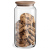 Szklany słoik z drewnianą pokrywką na żywność, produkty suche 20cm, 1300ml