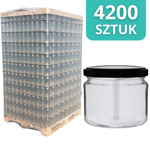Słoik szklany 330 ml - PALETA - 4200 szt. (PAKOWANE PO 12 SZT.)