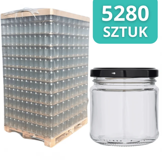 Słoik szklany 200 ml - PALETA - 5280 szt. (PAKOWANY PO 12 SZT.)