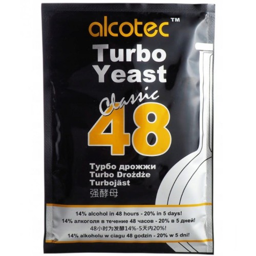 drożdże gorzelnicze ALCOTEC 48 TURBO YEAST MOCNE na 25 LITRÓW