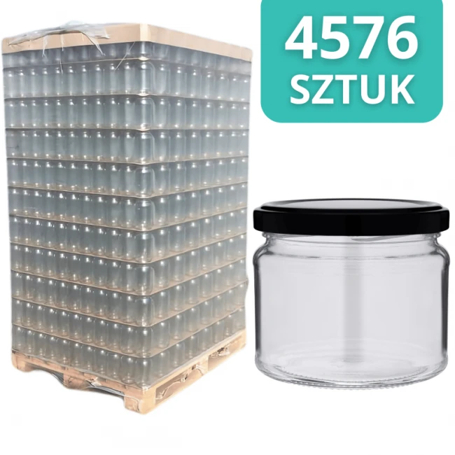 Słoik szklany 330 ml - PALETA - 4576 szt. (LUZ)