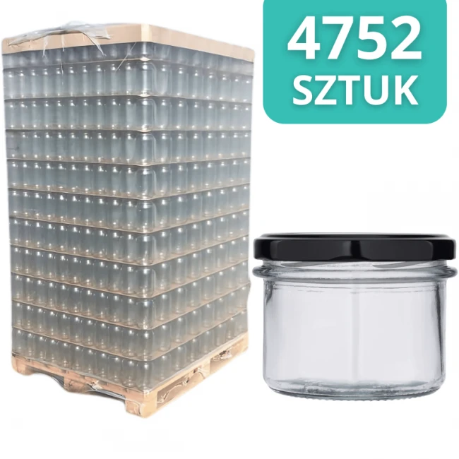 Słoik szklany 235 ml - PALETA - 4752 szt. (PAKOWANE PO 8 SZT.)